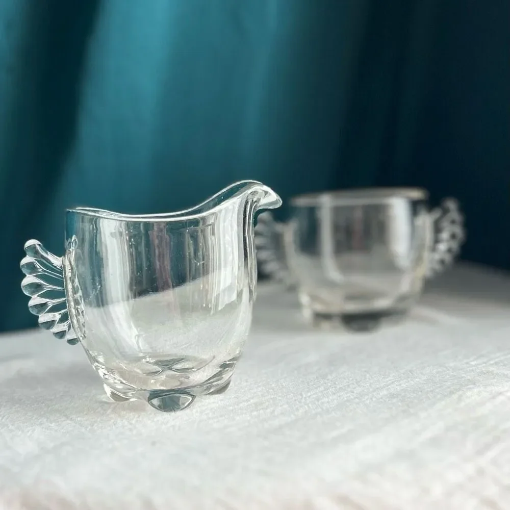 Vintage Paden City Vermilion Sugar & Creamer